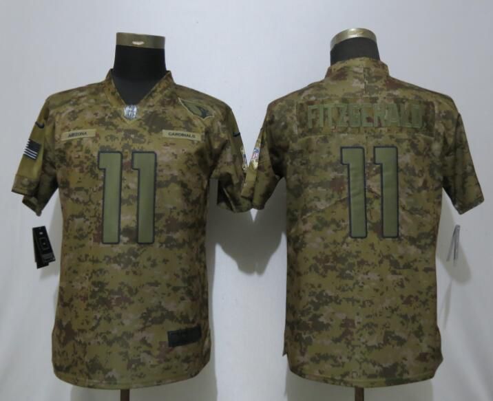 Women Arizona Cardinals #11 Fitzgerald Nike Camo Salute to Service Limited NFL Jersey